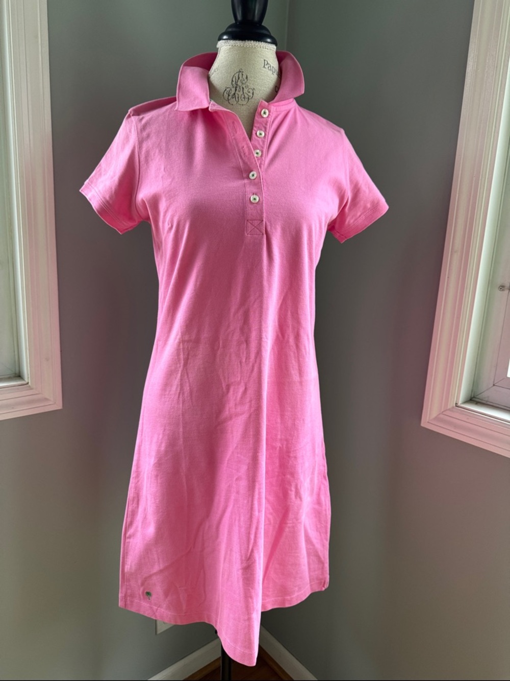 Lilly Pulitzer pink pique‎ cotton polo dress Preppy resort wear classic timeless